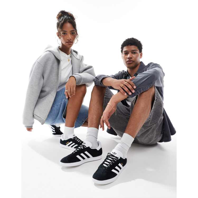 adidas Originals Gazelle Sneakers nere con dettaglio bianco ASOS