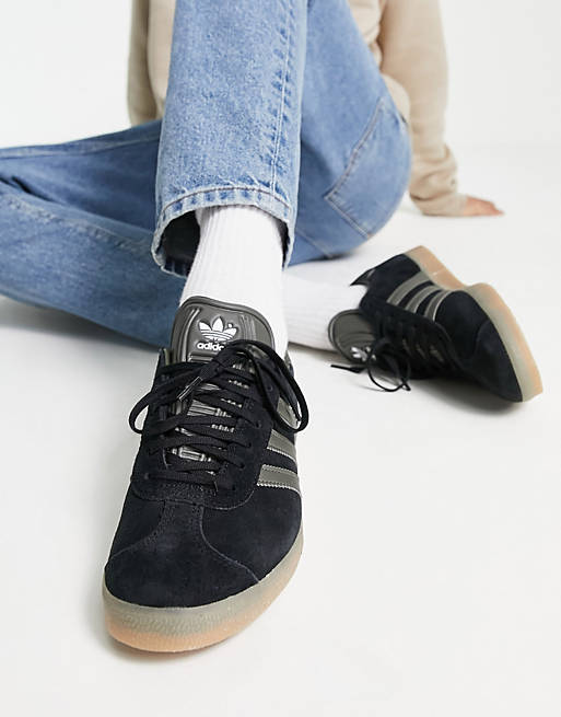Asos Uomo Scarpe Stivali Stivali di gomma Sneakers nere con suola in gomma Gazelle 