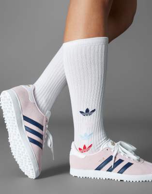 adidas Originals Gazelle spikeless golf shoes in clear pink 