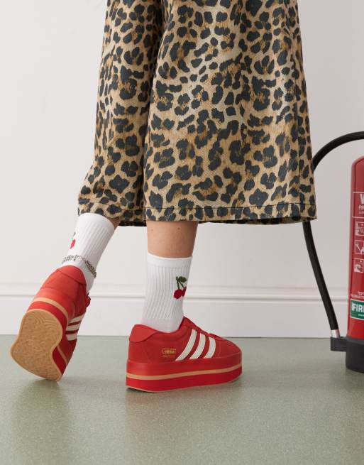 adidas Originals – Gazelle Stack – Sneaker in Rot und Weiß, 3 von 5