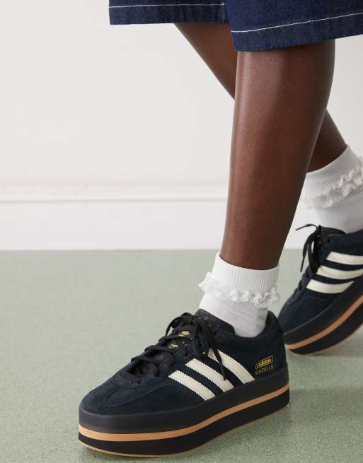 adidas Originals - Gazelle Stack - Sneakers nere e bianche, 4 di 5