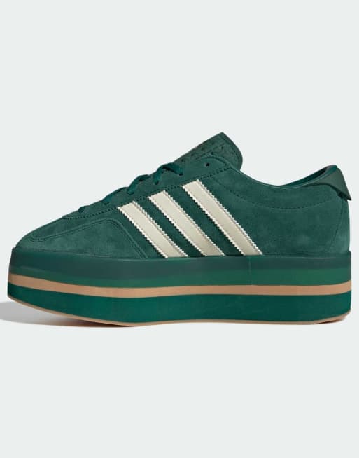 adidas Originals Gazelle Stack trainers in green | ASOS