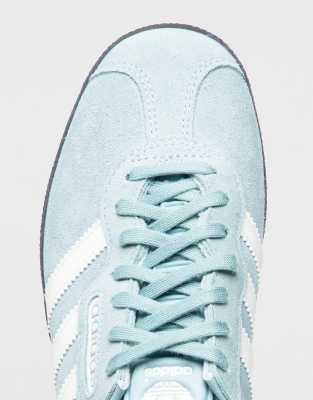 adidas originals gazelle super sneakers in white and blue