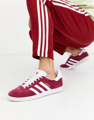 dark red adidas gazelle