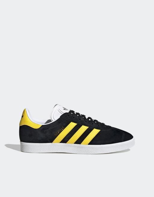 adidas Originals Gazelle trainers in black and yellow | ASOS