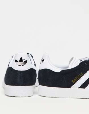 black suede gazelle trainers