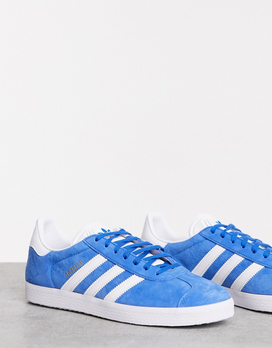 Adidas Originals Gazelle trainers in blue & white