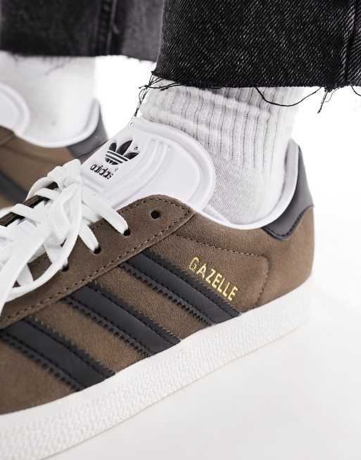 adidas Originals Gazelle trainers in brown and black