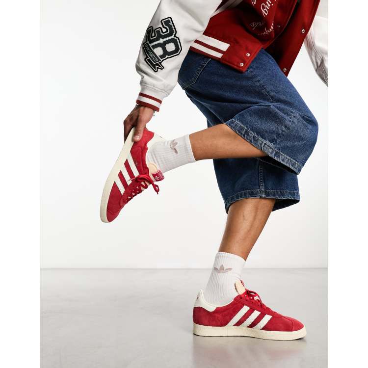 Adidas originals clearance gazelle trainers red