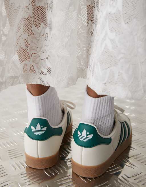adidas gazelle silver green womens adidas Gazelle Indoor Cream White Collegiate Green Gum