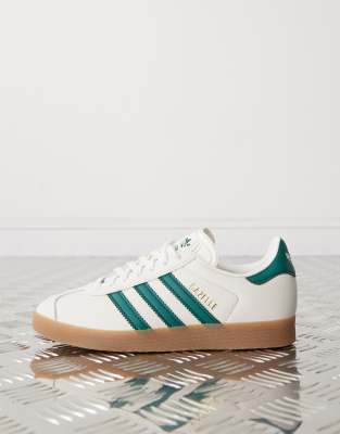 adidas Originals Gazelle trainers in cream and green | ASOS