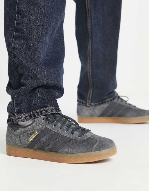 adidas Originals trainers in dark grey with gum ASOS