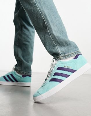 adidas Originals Gazelle trainers in light blue and purple | ASOS
