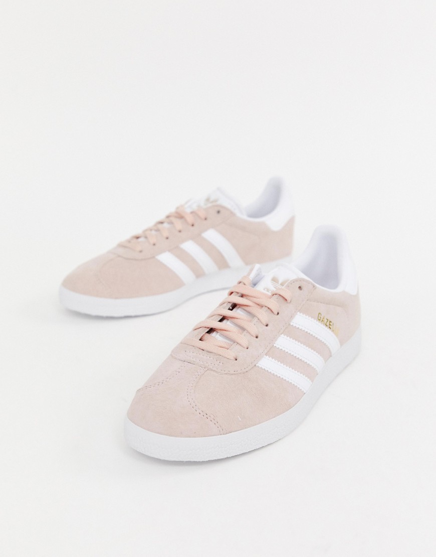 Adidas Originals Gazelle trainers in pink and white
