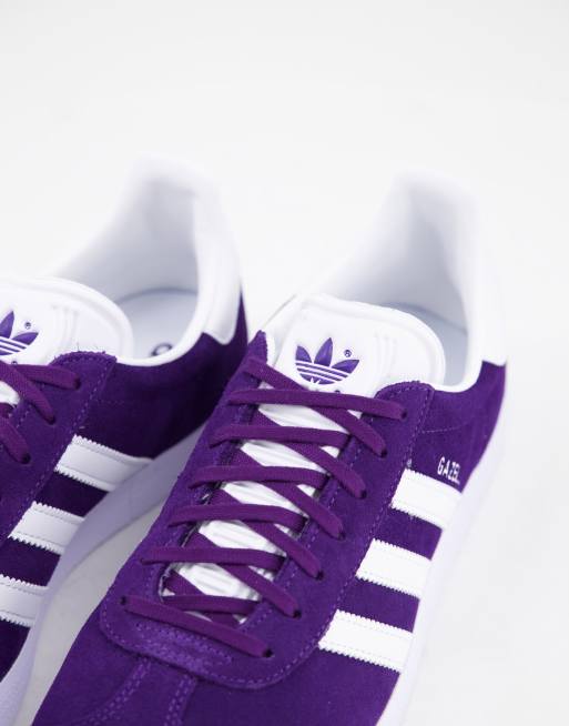 Men's purple on sale adidas gazelle trainers