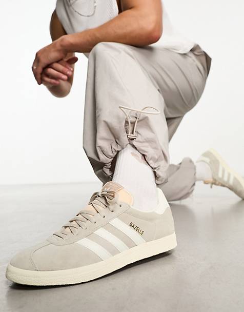 adidas Originals Gazelle trainers in stone/white