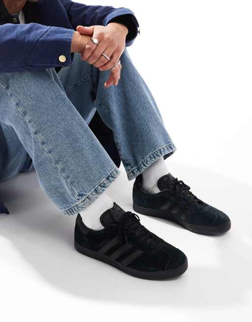 Adidas originals gazelle shop trainers in triple black