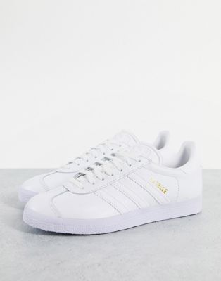 adidas Originals Gazelle trainers in triple white