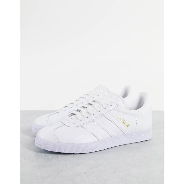 Adidas gazelle 2024 all white leather