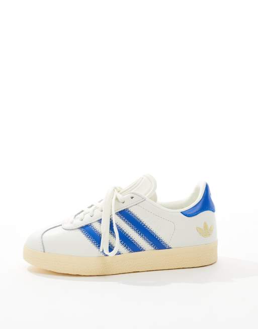 adidas Originals Gazelle trainers in white and blue ASOS