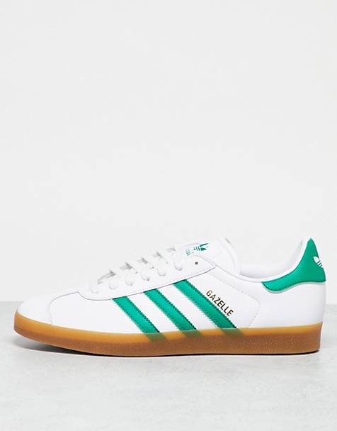 adidas Originals Gazelle trainers in white and green