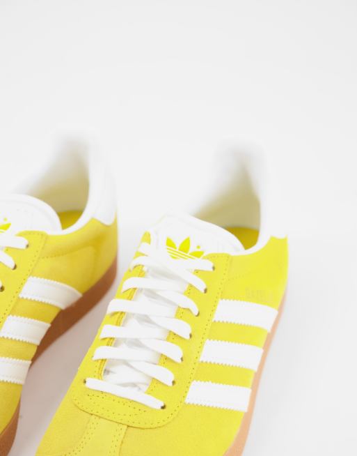 Adidas yellow gazelle outlet trainers