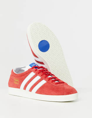 adidas originals red suede gazelle trainers