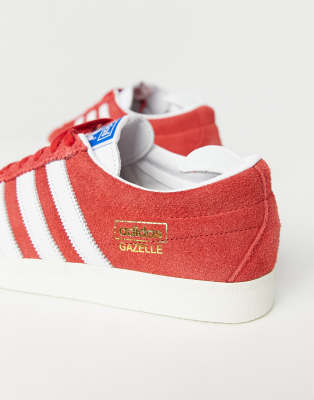 adidas originals red suede gazelle trainers