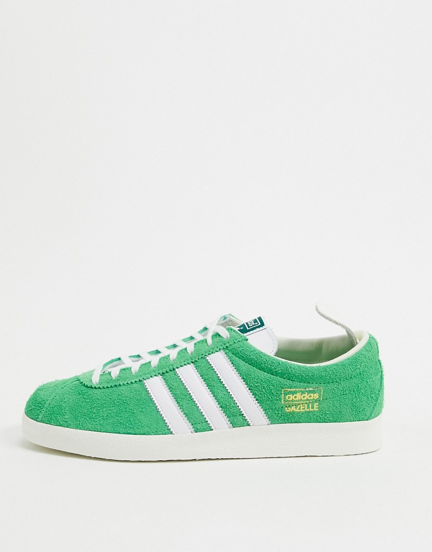 Adidas Originals Gazelle Vintage trainers in semi flash lime & white-Green