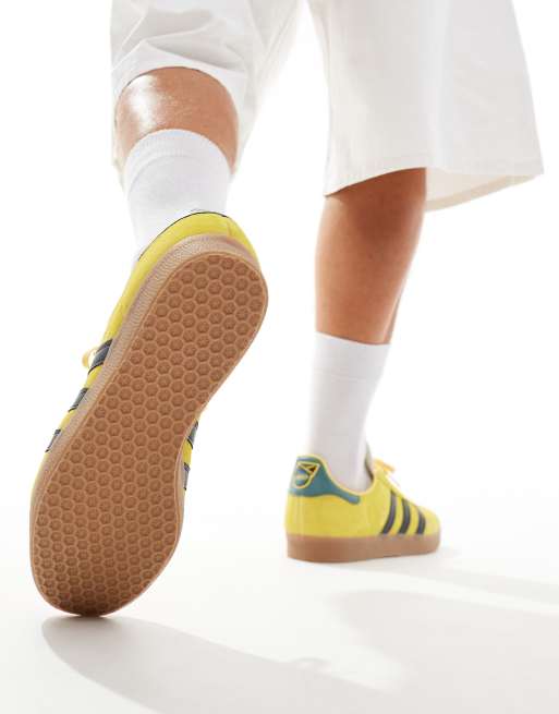 adidas gazelle silver green womens adidas Originals Gazelle Rekive x Jamaica - Spring Yellow/Core Black