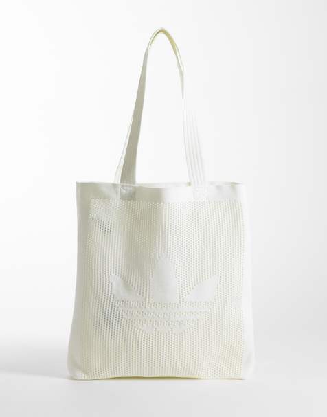 adidas Originals - Gehaakte tote tas in gebroken wit - view 1