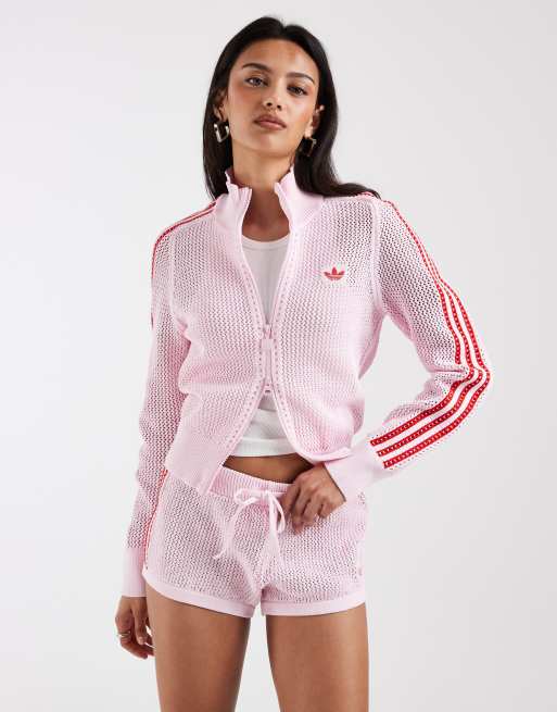 adidas Originals – Gehäkelte Shorts in Rosa, 2 von 5