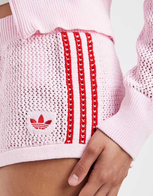adidas Originals – Gehäkelte Shorts in Rosa, 4 von 5