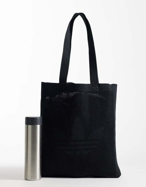 adidas Originals gehäkelte Tote-Bag in Schwarz, 2 von 4
