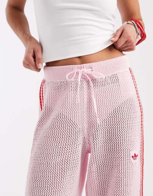 adidas Originals gehäkelte Trainingshose in Pink und Rot, 3 von 5