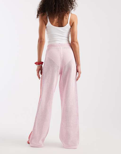 adidas Originals gehäkelte Trainingshose in Pink und Rot, 5 von 5
