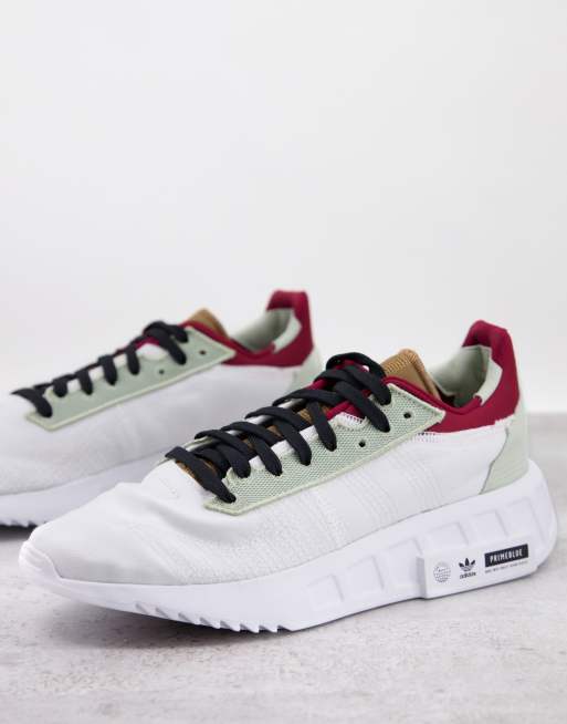 adidas Originals - Geodiver - Hvide sneakers med brune detaljer - White