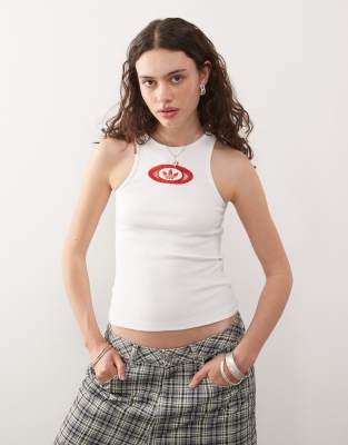 adidas Originals - Geripptes Tanktop im Stil der 00er-Jahre in Weiß