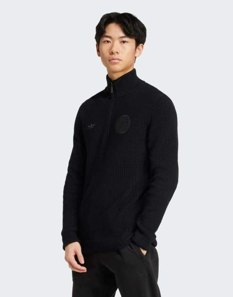 adidas Originals - Germany Anniversary - Felpa nera in maglia con zip corta - view 1