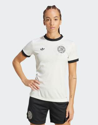 adidas Originals Germany anniversary jersey in cloud white / black
