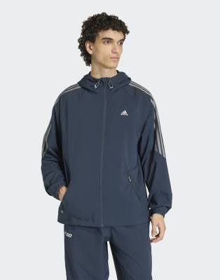 Originals - Gestreifte Regular-Fit-Windjacke in Aurora Ink-Marineblau Marineblau XL