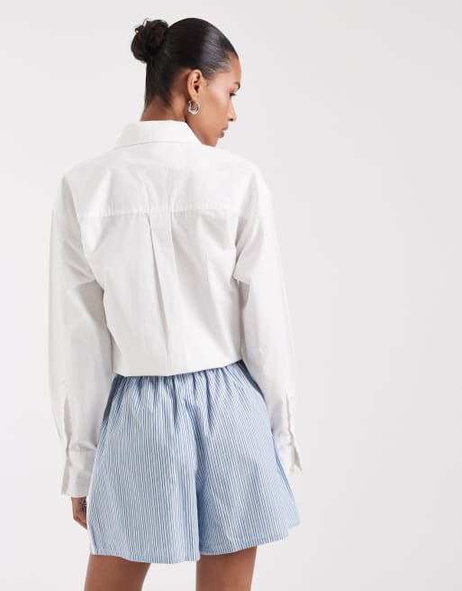 adidas Originals gestreifte Shorts im Boxer-Stil in Blau, 5 von 5