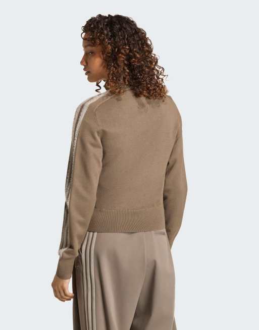adidas Originals gestrickte Firebird Trainingsjacke in Branch/Silver Pebble, 3 von 4