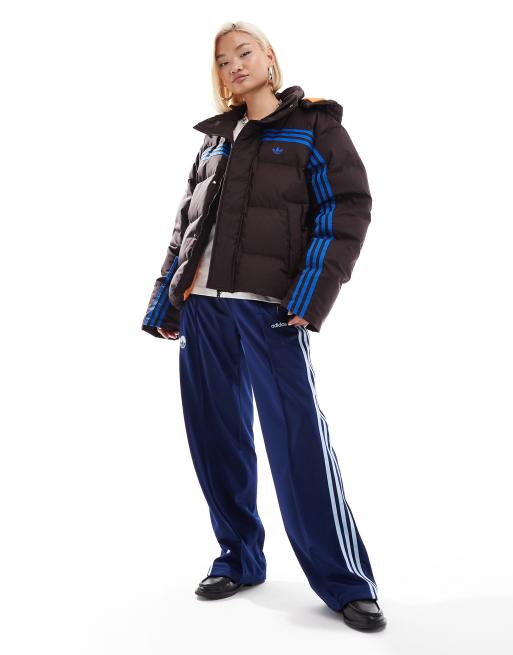 adidas Originals Gewatteerde jas in jaren 70-stijl in bruin ASOS