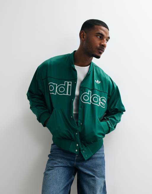 adidas Originals gewebte Varsity-Jacke in Grün, 5 von 5