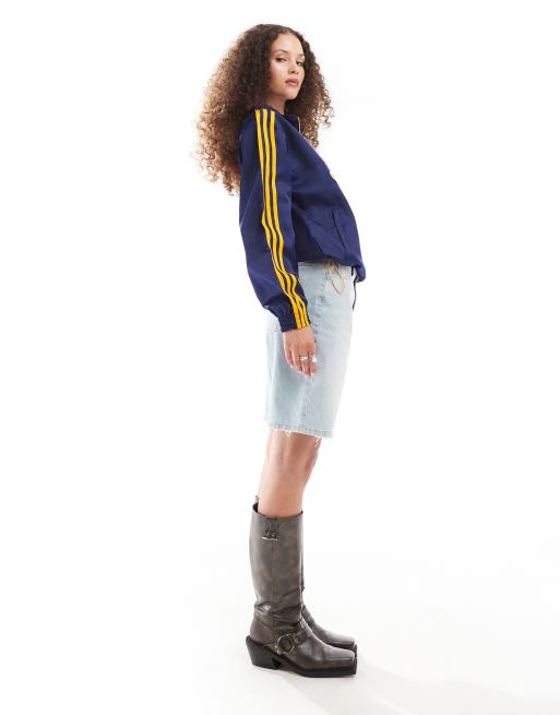 adidas Originals - Geweven jack in marineblauw en oranje 