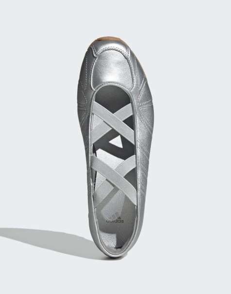 adidas Originals Ghost sprint ballerinaskor i silvermetallic med gummisula - view 1