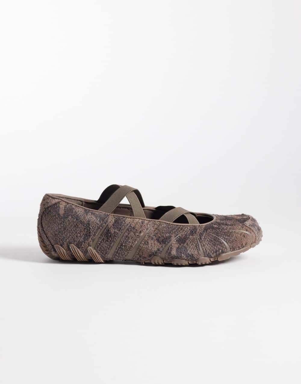 adidas Originals Ghostsprint ballet flat in brown snake