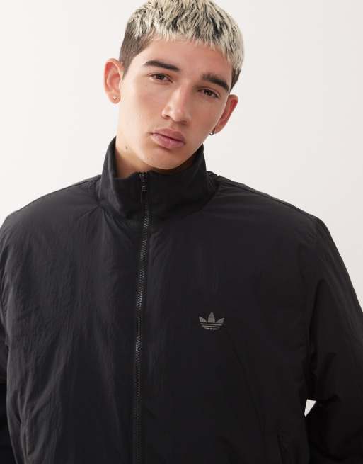 adidas Originals - Giacca bomber oversize in nylon nera, 5 di 5