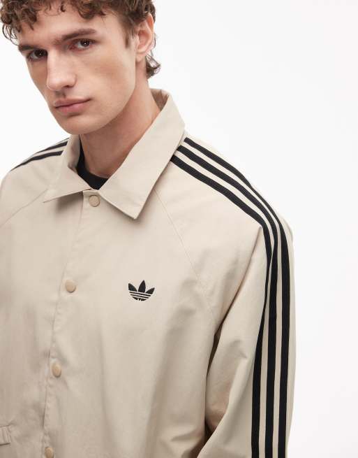 adidas Originals - Giacca coach color pietra con 3 strisce